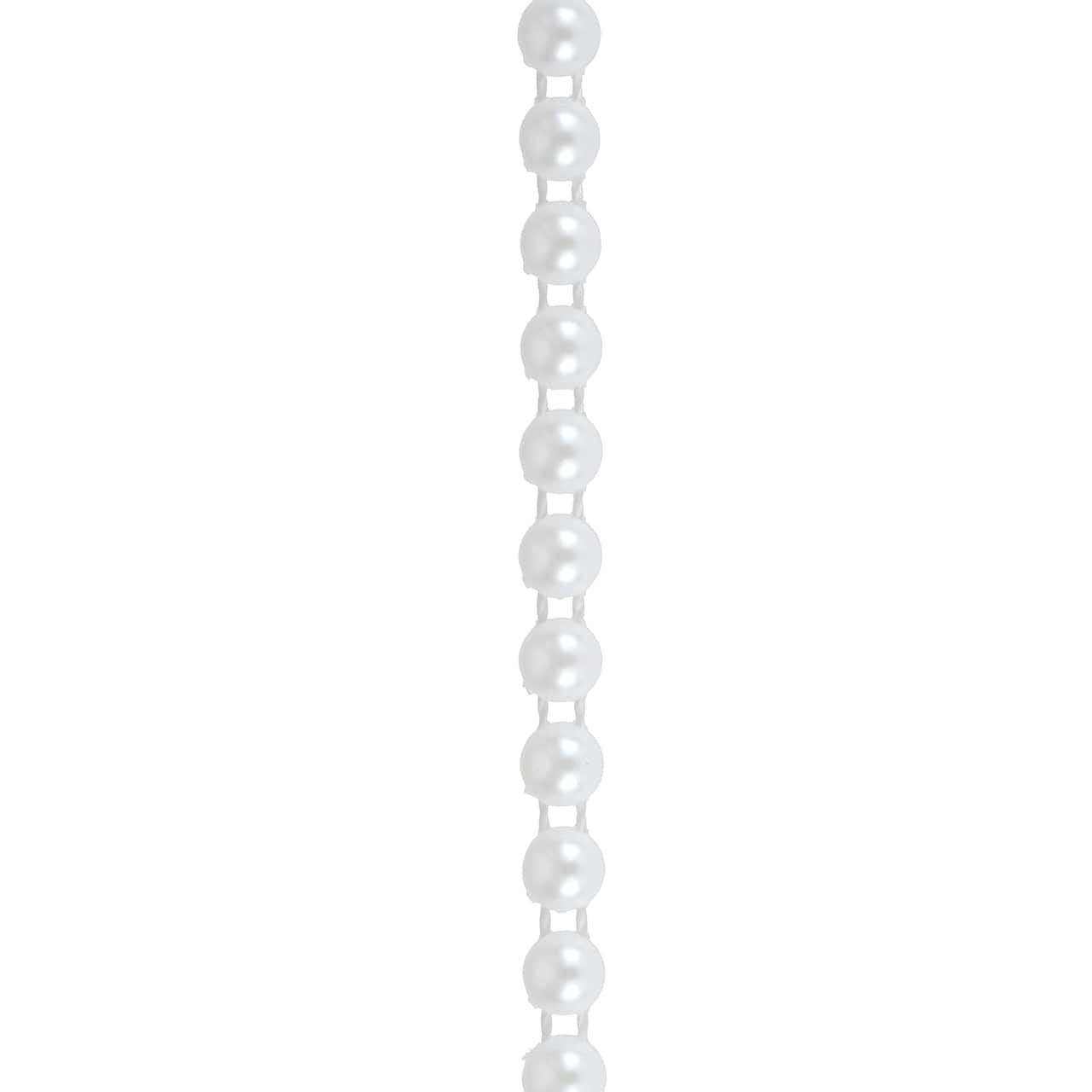 5.8mm Round Flatback Plastic Pearl Bead Garland, 50ft. by Bead Landing™